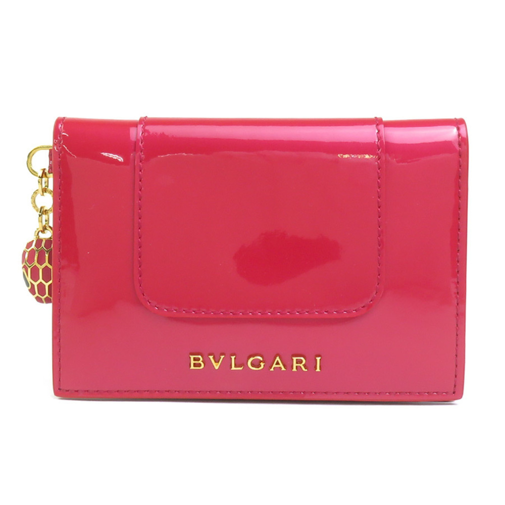 BVLGARI Business Card Holder/Card Case, Serpenti Forever, Patent Leather, Pin...